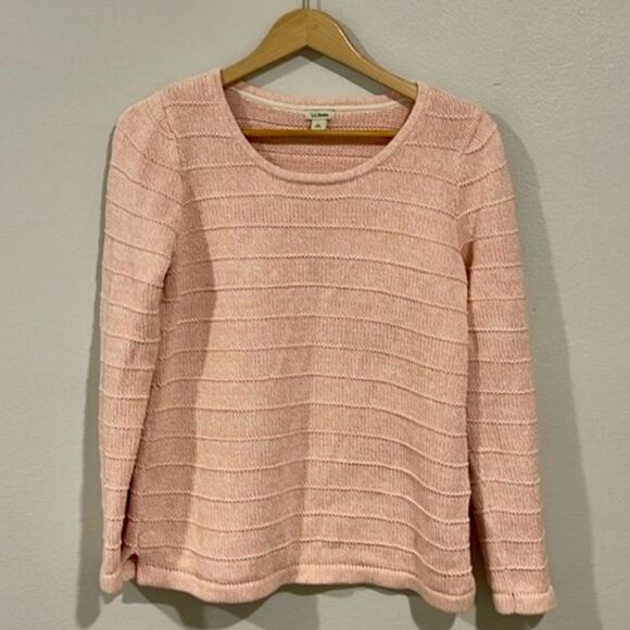 LL Bean Women’s crewneck sweater Salomon coral color size M - Picture 1 of 8